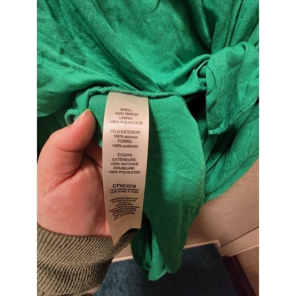 Chicos Popover Paige Maci Dress, Green Size 2 (Medium) - Picture 4 of 5